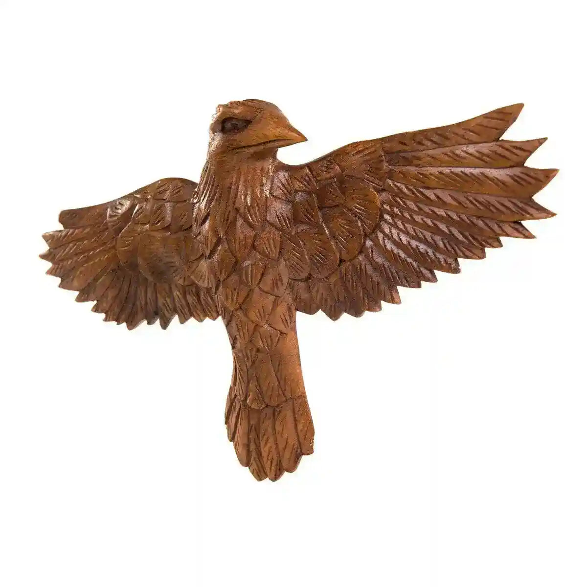 Wandbild Rabe Munin braun Vogel - Holz rechts Handarbeit Wanddeko Wandschmuck