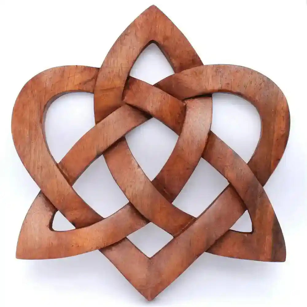 Wandbild Wandschmuck Keltischer Liebesknoten - Herz - Wandrelief geschnitzt