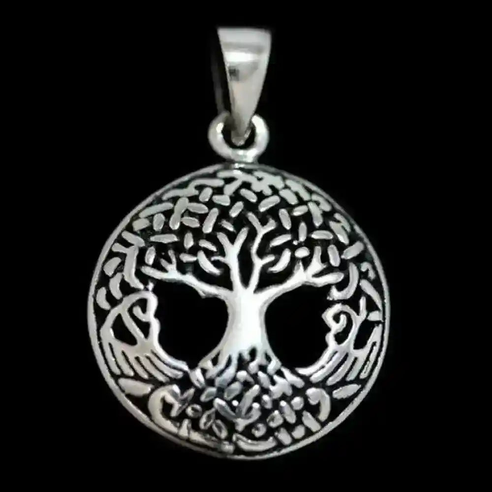 Weltenesche Yggdrasil klein Schmuck Anhänger 925er Silber - Lebensbaum - 26x18mm