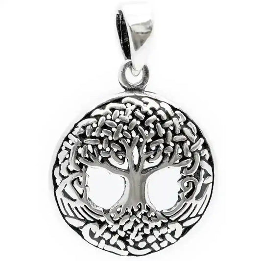 Weltenesche Yggdrasil klein Schmuck Anhänger 925er Silber - Lebensbaum - 26x18mm