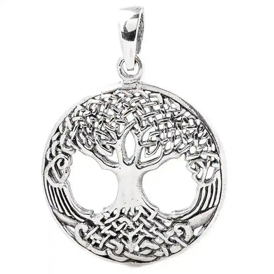 Weltenesche Yggdrasil Schmuck Anhänger 925er Silber - Lebensbaum - Durchmesser 27mm