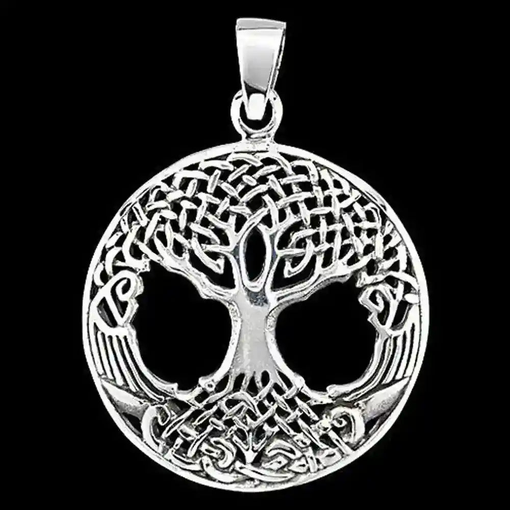 Weltenesche Yggdrasil Schmuck Anhänger 925er Silber - Lebensbaum , Pflanzen - 37x27mm