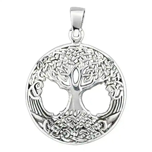 Weltenesche Yggdrasil Schmuck Anhänger 925er Silber - Lebensbaum , Pflanzen - 37x27mm