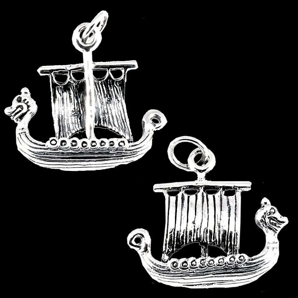 Wikingeramulett Schiff Schmuck Anhänger 925er Silber Wikinger 25x25mm - Firma Holzenplotz - Silberketten - Goldketten.de