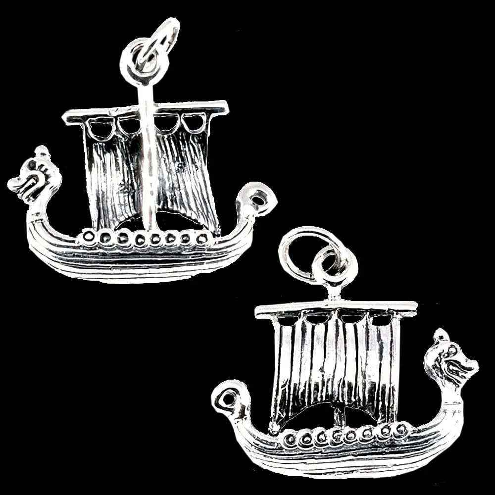 Wikingeramulett Schiff Schmuck Anhänger 925er Silber - Wikinger - 25x25mm