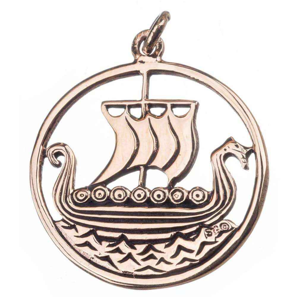Wikingerschiff Bronze Schmuckanhänger groß