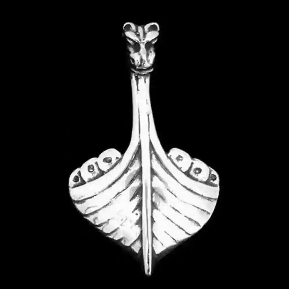 Wikingerschiff Schmuck Anhänger 925er Silber - Wikinger Boot - 20x36 mm Viking