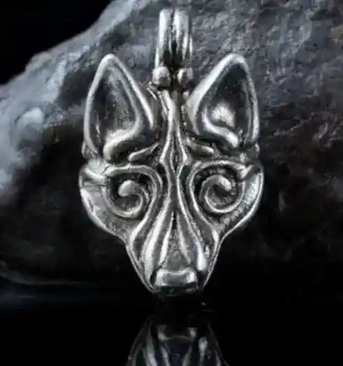 Wikingerwolf Fenrir Loki versilbert Zinn Schmuck Anhänger Vikings celt - Firma Holzenplotz - Silberketten-Goldketten.de