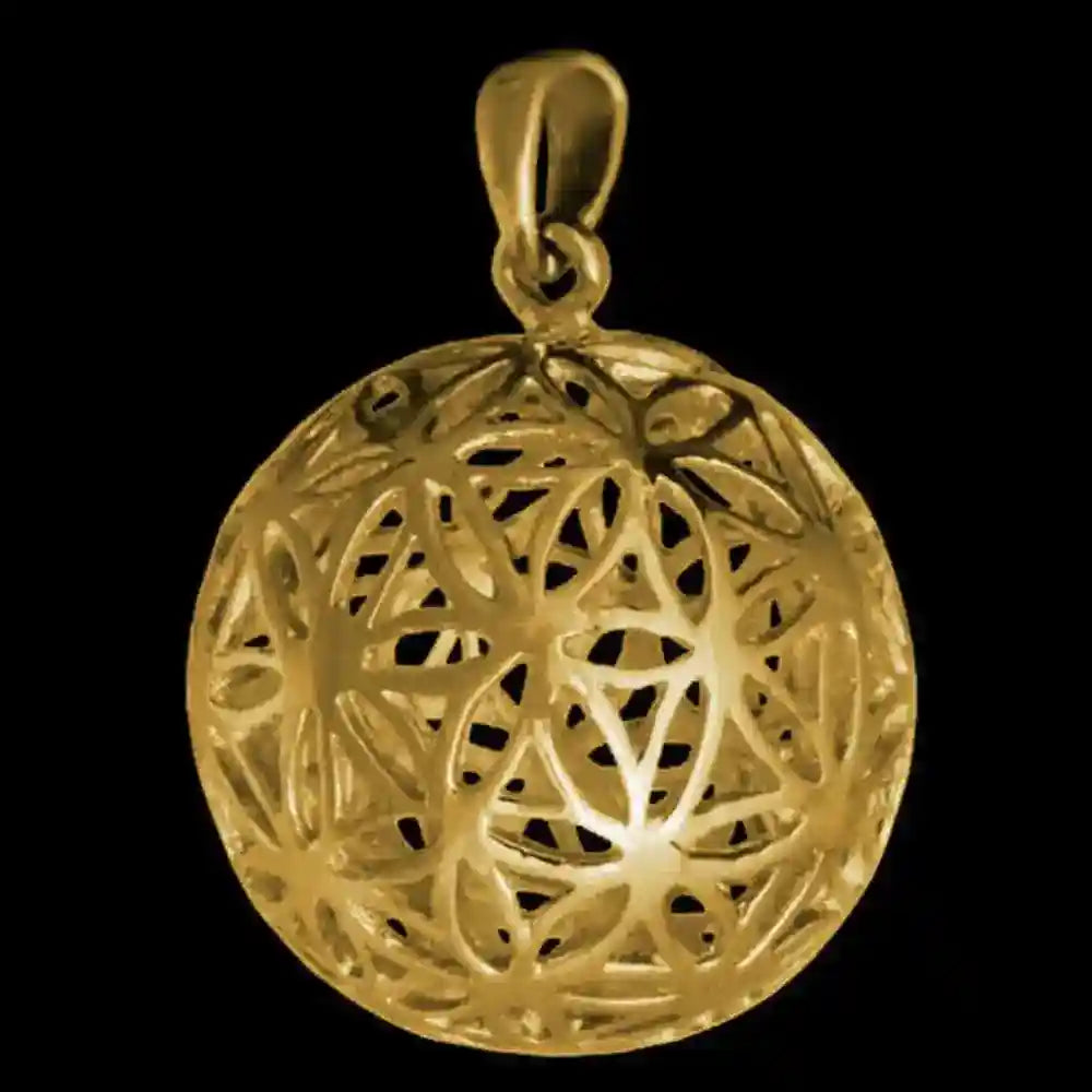 Zauberkugel Anhänger Die Blume des Lebens Bronze Schmuck - 23mm Durchmesser