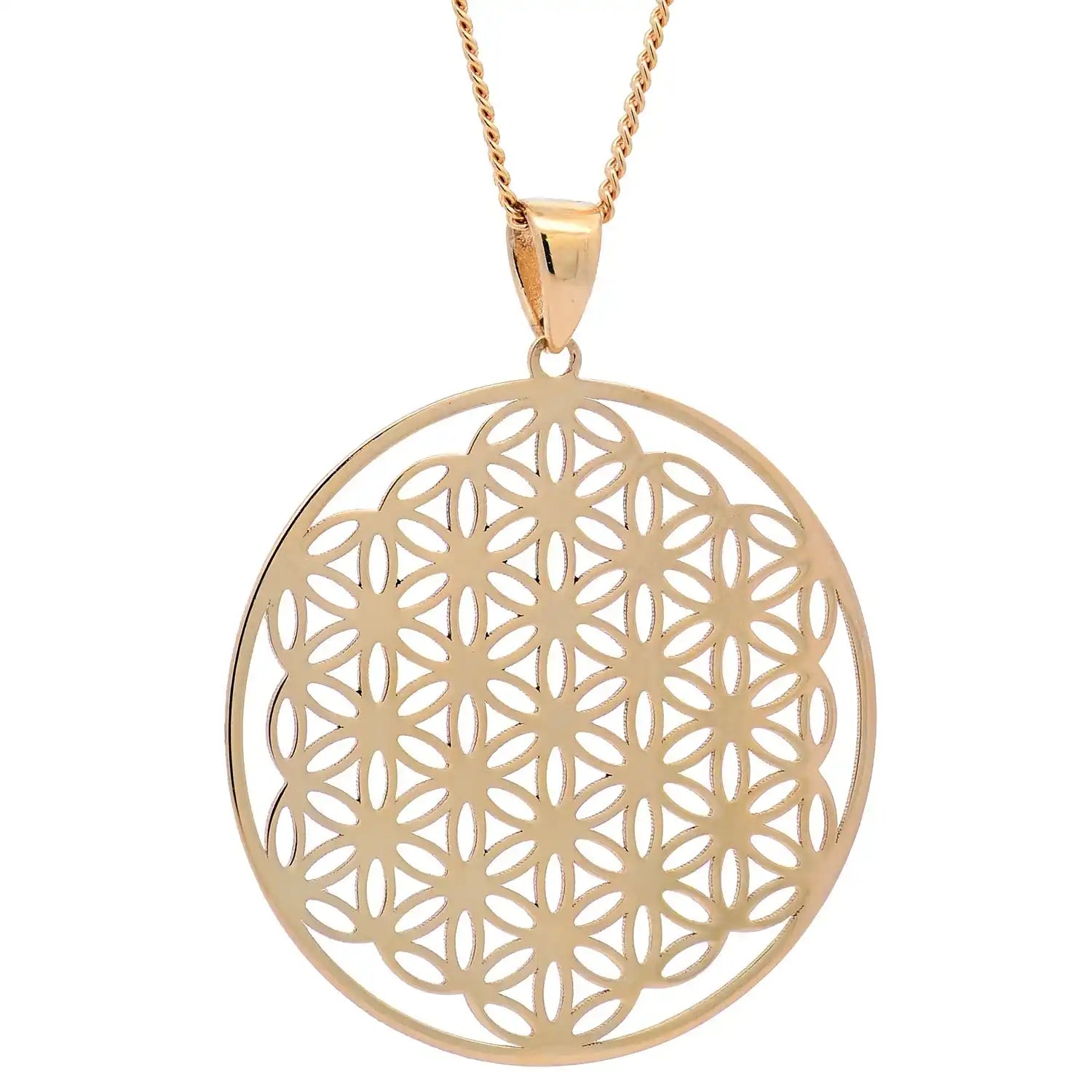 Blume des Lebens Anhänger aus Gold - Firma Holzenplotz - Silberketten-Goldketten.de 