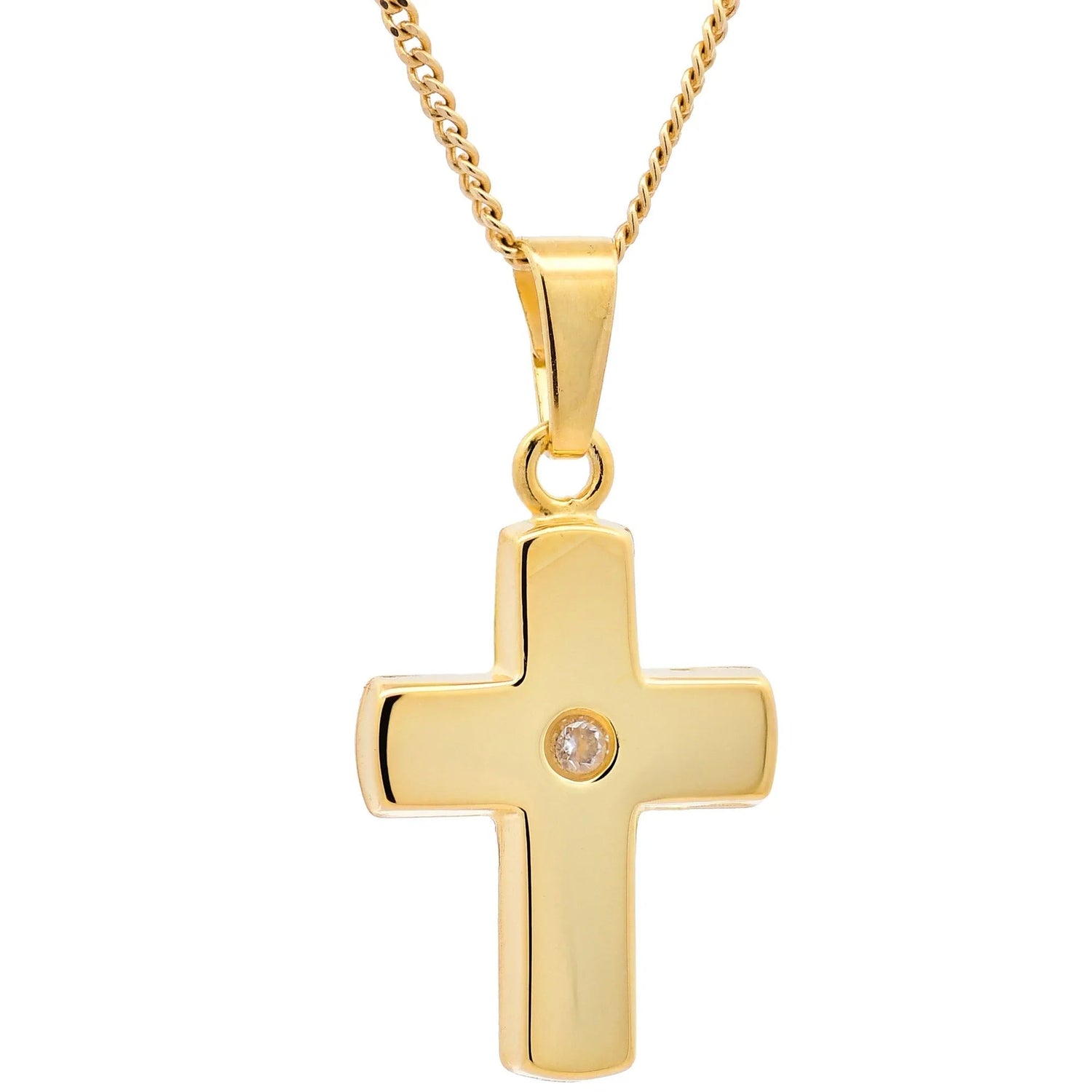 Kreuz Anhänger aus Gold - Firma Holzenplotz - Silberketten-Goldketten.de 