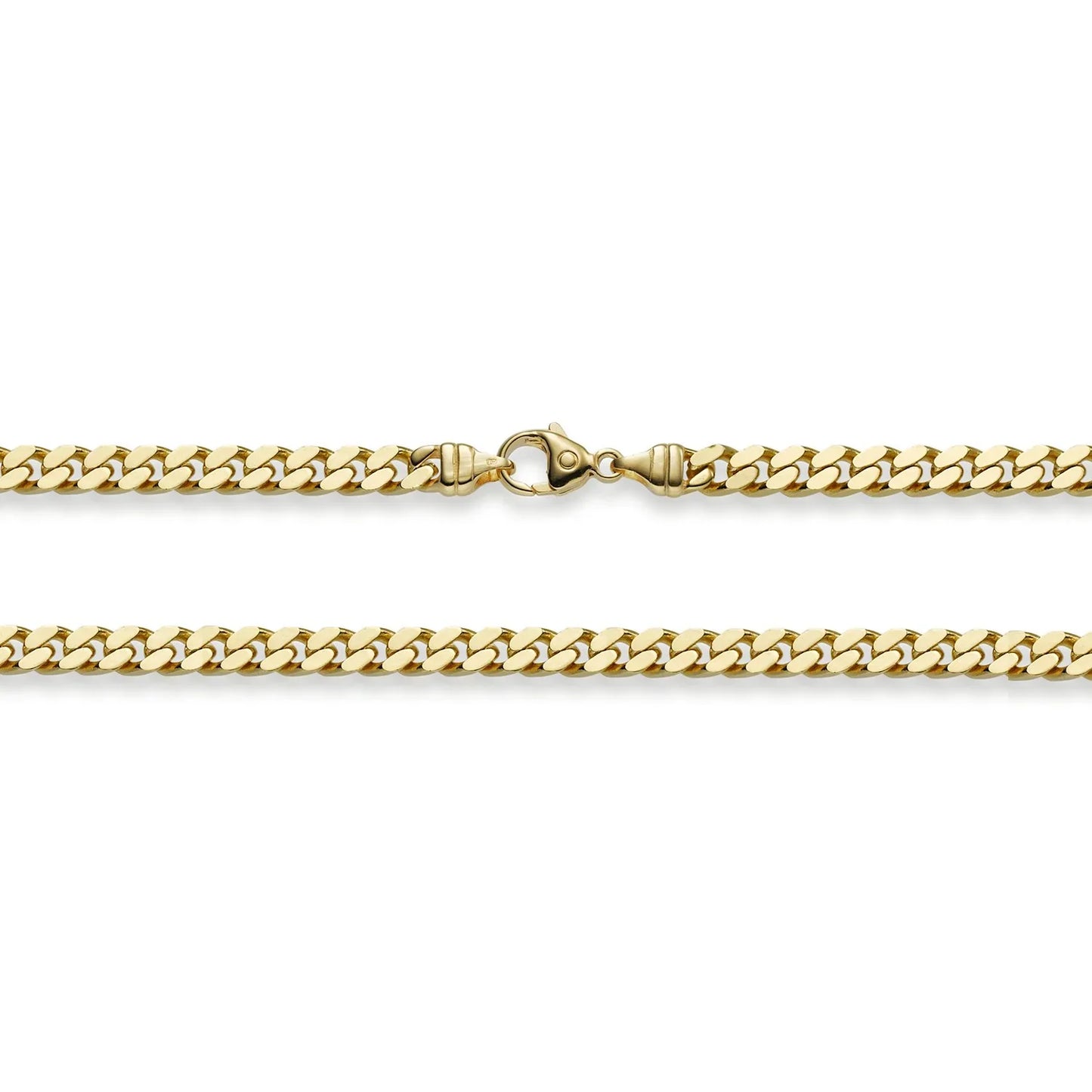 5,0 mm 585 - 14 Karat Gold Halskette Panzerkette 4-seitig diamantiert massiv Gold hochwertige Goldkette - Länge nach Wahl