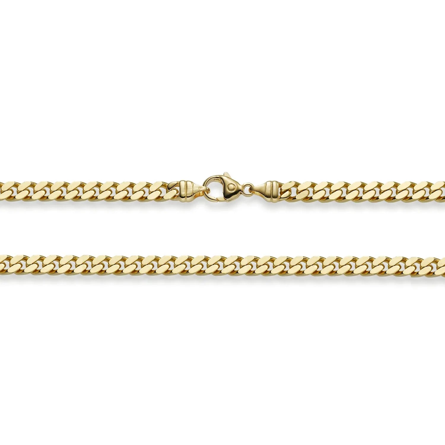 5,0 mm 585 - 14 Karat Gold Halskette Panzerkette 4-seitig diamantiert massiv Gold hochwertige Goldkette - Länge nach Wahl