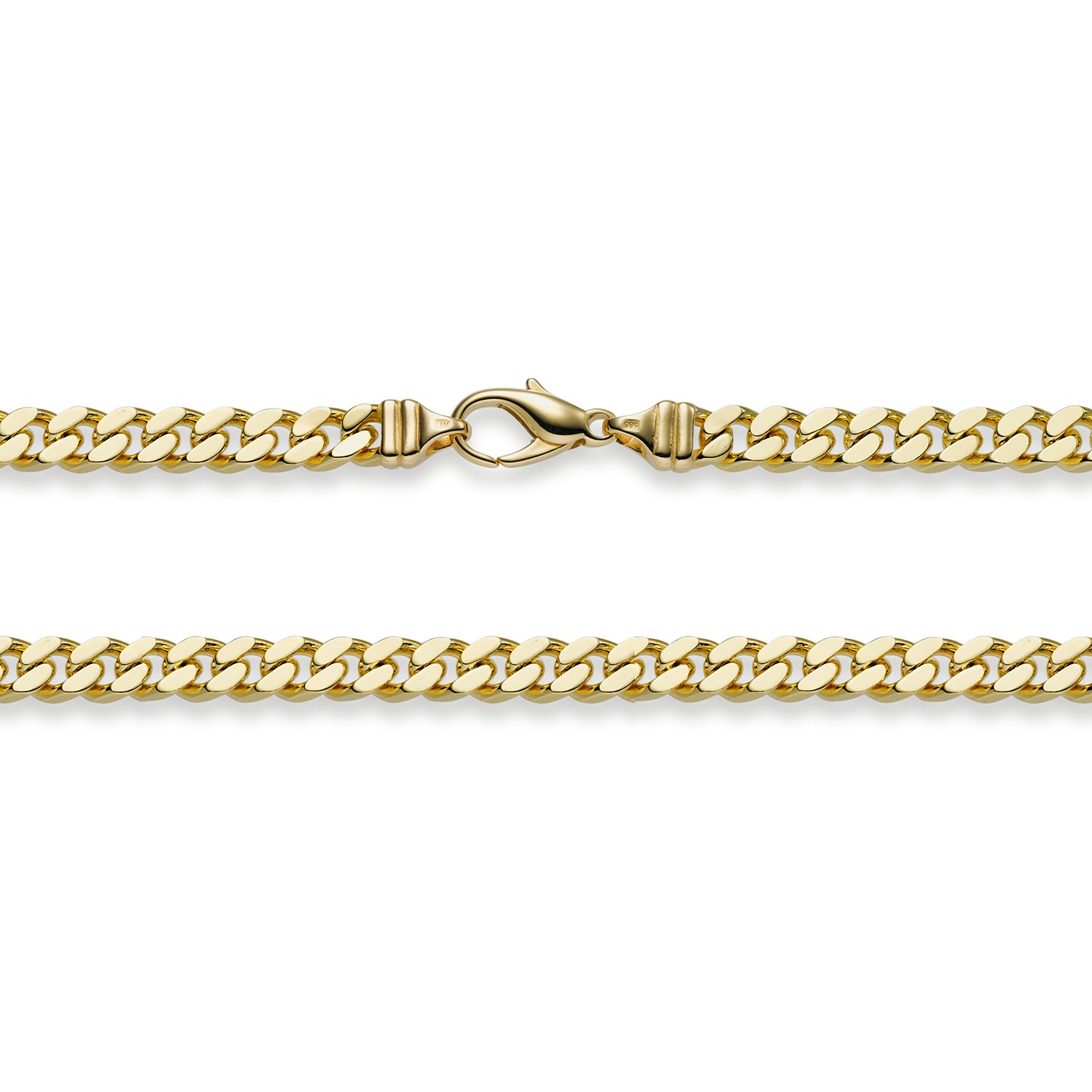 6,0 mm 70 cm 585 - 14 Karat Gold Halskette Panzerkette 4-seitig diamantiert massiv Gold hochwertige Goldkette 88,8 g