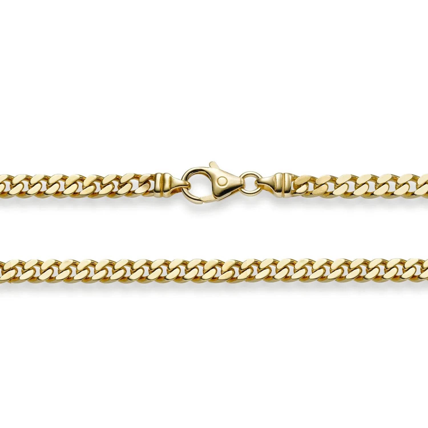4,0 mm 585 - 14 Karat Gold Halskette Panzerkette 4-seitig diamantiert massiv Gold hochwertige Goldkette - Länge nach Wahl