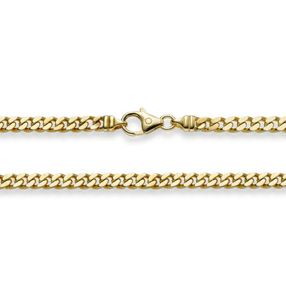 4,0 mm 585 - 14 Karat Gold Halskette Panzerkette 4-seitig diamantiert massiv Gold hochwertige Goldkette - Länge nach Wahl