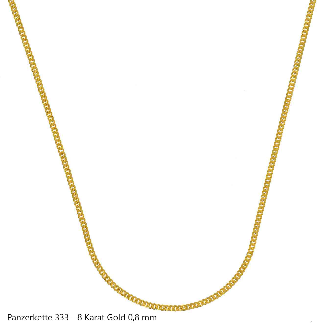Goldkette Echt 333 - 8 Karat Panzerkette Gold Halskette - Damenkette und Herrenkette Made in Germany