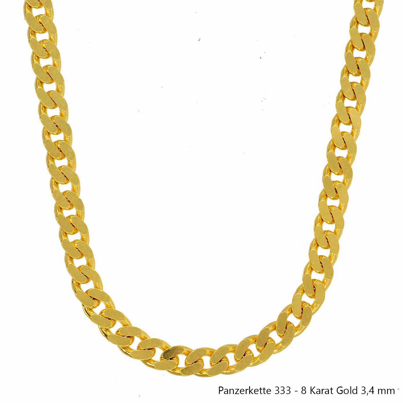 Goldkette Echt 333 - 8 Karat Panzerkette Gold Halskette - Damenkette und Herrenkette Made in Germany