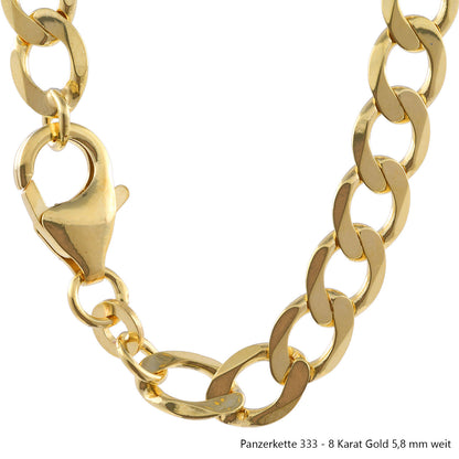 Goldkette Echt 333 - 8 Karat Panzerkette Gold Halskette - Damenkette und Herrenkette Made in Germany