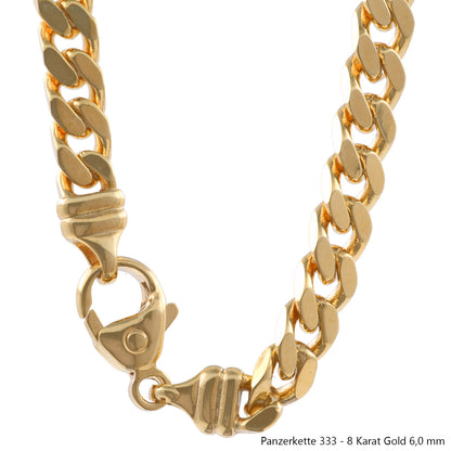 Goldkette Echt 333 - 8 Karat Panzerkette Gold Halskette - Damenkette und Herrenkette Made in Germany