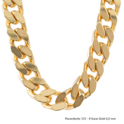 Goldkette Echt 333 - 8 Karat Panzerkette Gold Halskette - Damenkette und Herrenkette Made in Germany