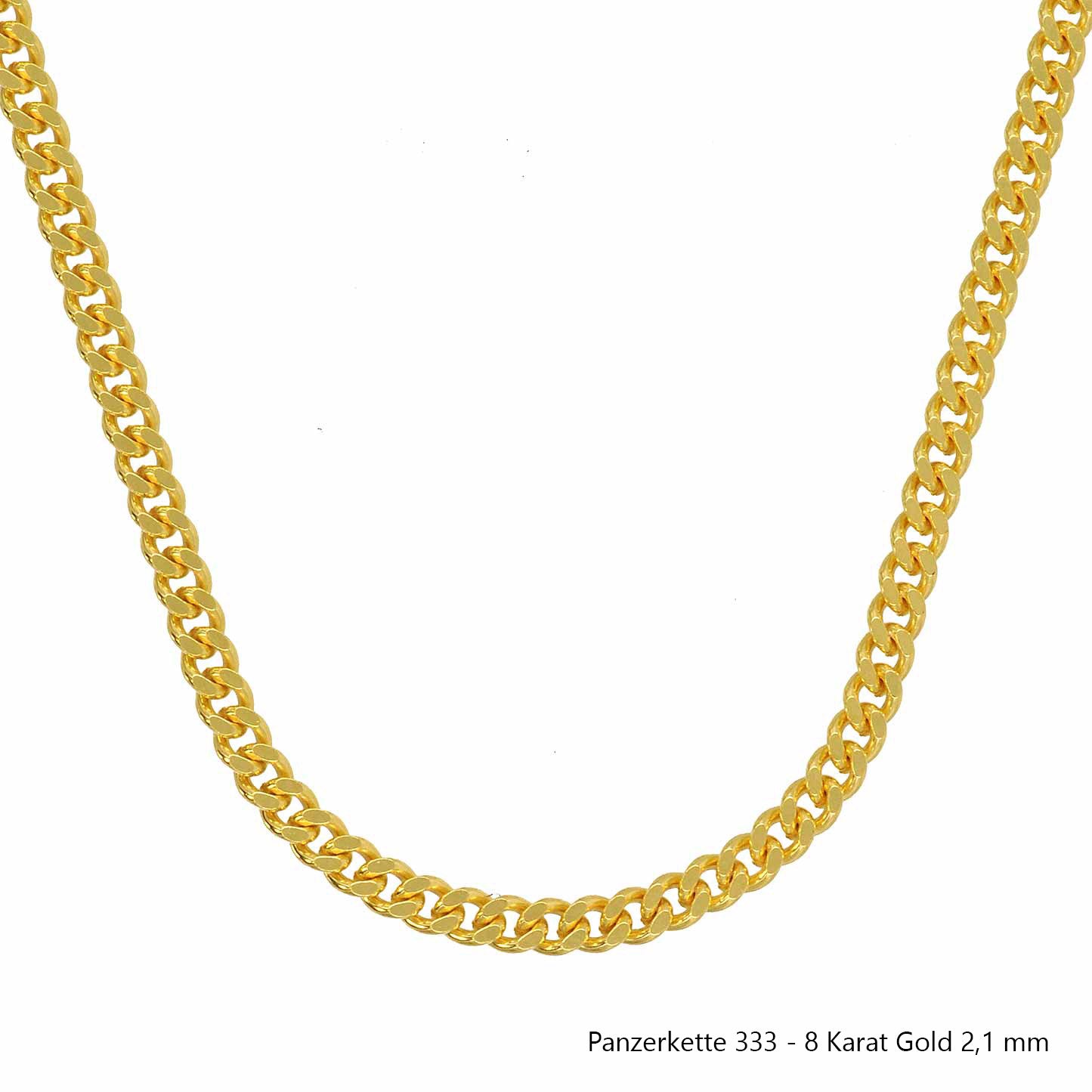 Goldkette Echt 333 - 8 Karat Panzerkette Gold Halskette - Damenkette und Herrenkette Made in Germany