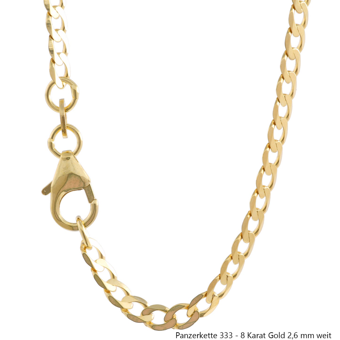 Goldkette Echt 333 - 8 Karat Panzerkette Gold Halskette - Damenkette und Herrenkette Made in Germany