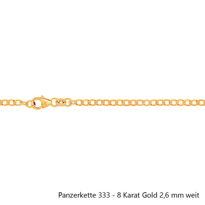 Goldkette Echt 333 - 8 Karat Panzerkette Gold Halskette - Damenkette und Herrenkette Made in Germany