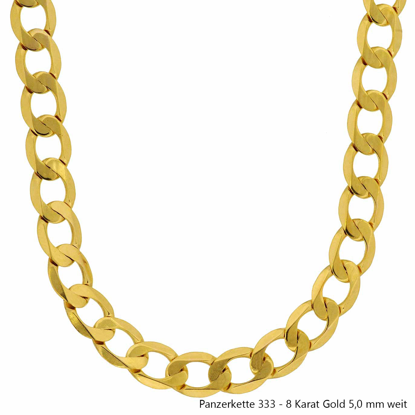 Goldkette Echt 333 - 8 Karat Panzerkette Gold Halskette - Damenkette und Herrenkette Made in Germany