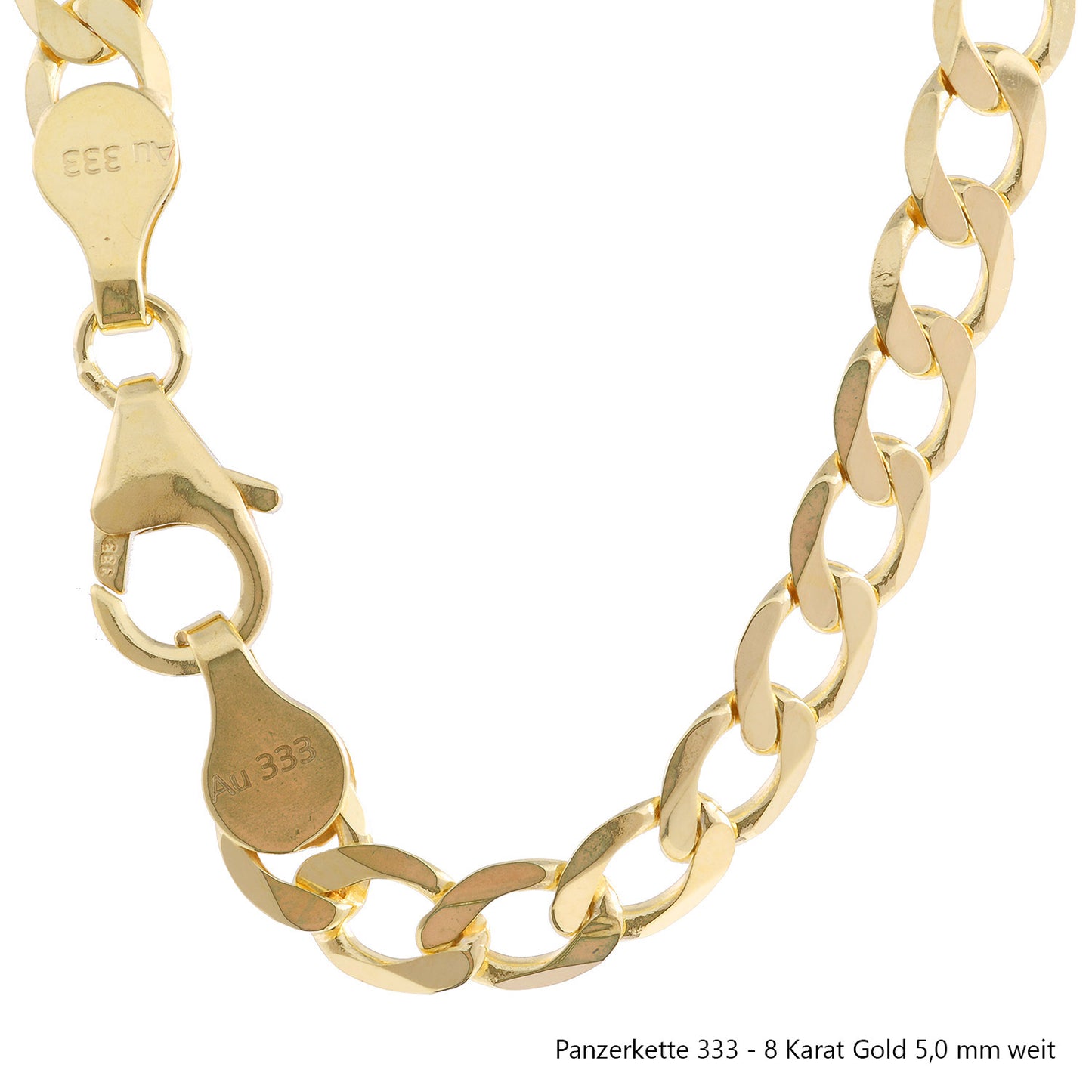 Goldkette Echt 333 - 8 Karat Panzerkette Gold Halskette - Damenkette und Herrenkette Made in Germany