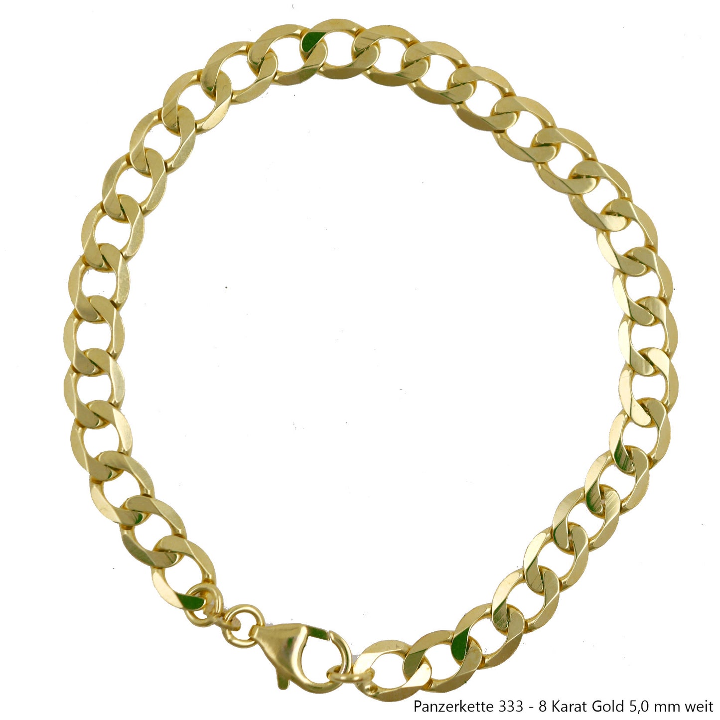 Goldkette Echt 333 - 8 Karat Panzerkette Gold Halskette - Damenkette und Herrenkette Made in Germany
