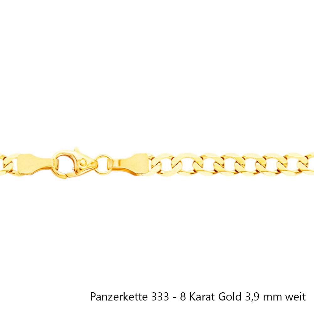 Goldkette Echt 333 - 8 Karat Panzerkette Gold Halskette - Damenkette und Herrenkette Made in Germany