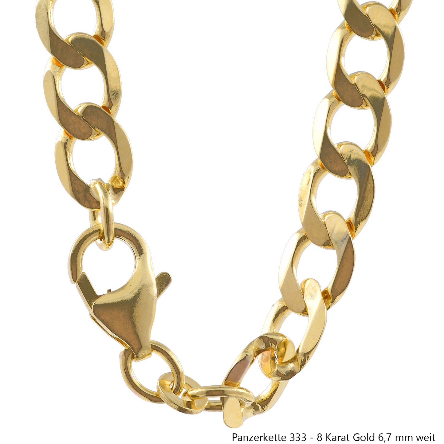 Goldkette Echt 333 - 8 Karat Panzerkette Gold Halskette - Damenkette und Herrenkette Made in Germany
