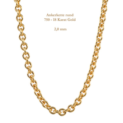 Ankerkette rund Halskette  750 - 18 Karat Gold Auswahl