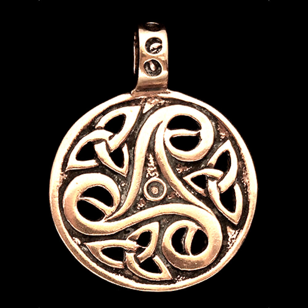 Anhänger Keltische Triskele Bronze Schmuck - Keltische Knoten , Triskel - 40x31mm