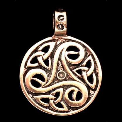 Anhänger Keltische Triskele Bronze Schmuck - Keltische Knoten , Triskel - 40x31mm