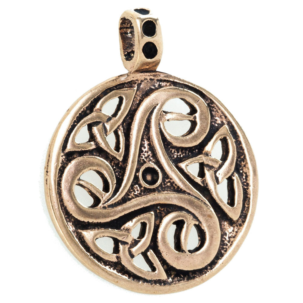 Anhänger Keltische Triskele Bronze Schmuck - Keltische Knoten , Triskel - 40x31mm