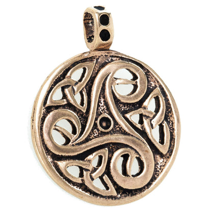 Anhänger Keltische Triskele Bronze Schmuck - Keltische Knoten , Triskel - 40x31mm