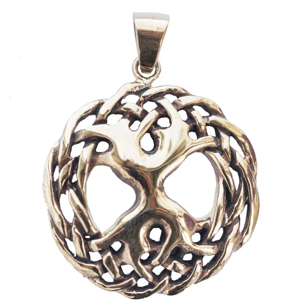 Keltenanhänger Weltenesche Bronze Yggdrasil Schmuck - Keltische Knoten , Pflanzen , Sonstige Tiere - 39x29mm