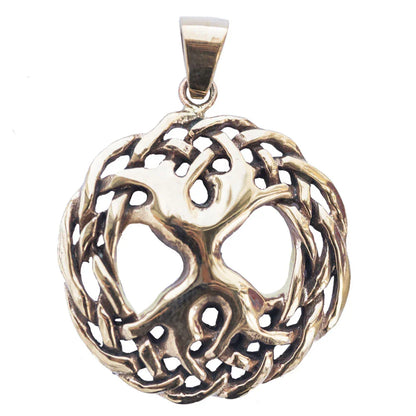 Keltenanhänger Weltenesche Bronze Yggdrasil Schmuck - Keltische Knoten , Pflanzen , Sonstige Tiere - 39x29mm