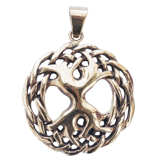 Keltenanhänger Weltenesche Bronze Yggdrasil Schmuck - Keltische Knoten , Pflanzen , Sonstige Tiere - 39x29mm