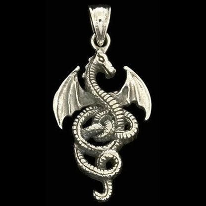 Drache Schmuck Anhänger 925er Silber - Drachen - 30x14mm