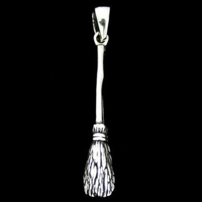 Flugbesen Hexenbesen Anhänger Schmuck 925er Silber 6x38mm