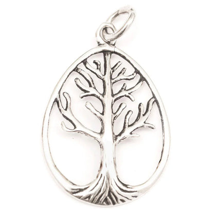 Weltenbaum groß Schmuck Anhänger 925er Silber - Lebensbaum - 40x23mm