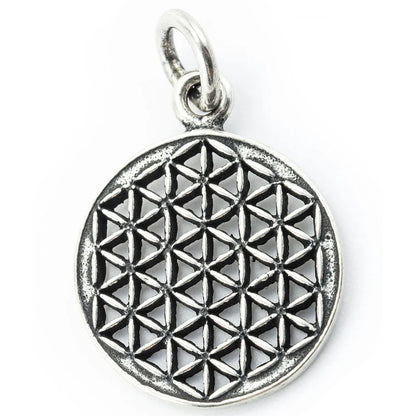 Blume des Lebens Anhänger 925 Silber Flower of Life klein - Blume des Lebens - 25x16mm