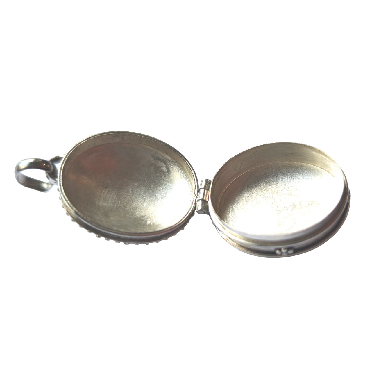 Silbermedaillon oval mit Granat  Anhänger 925er Silber 28x21mm