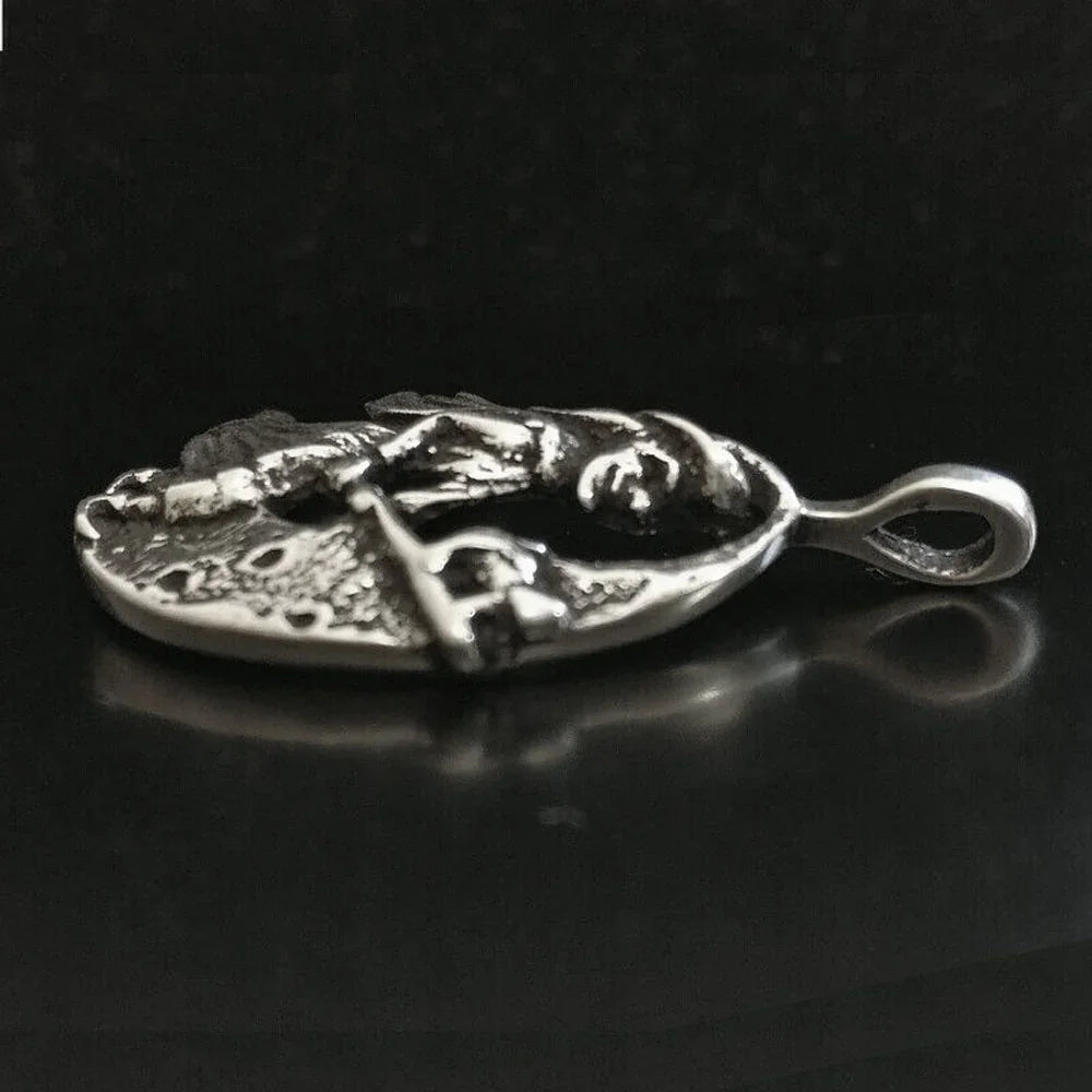 Hexe Schmuck Anhänger 925er Silber - Hexen - 32x29mm