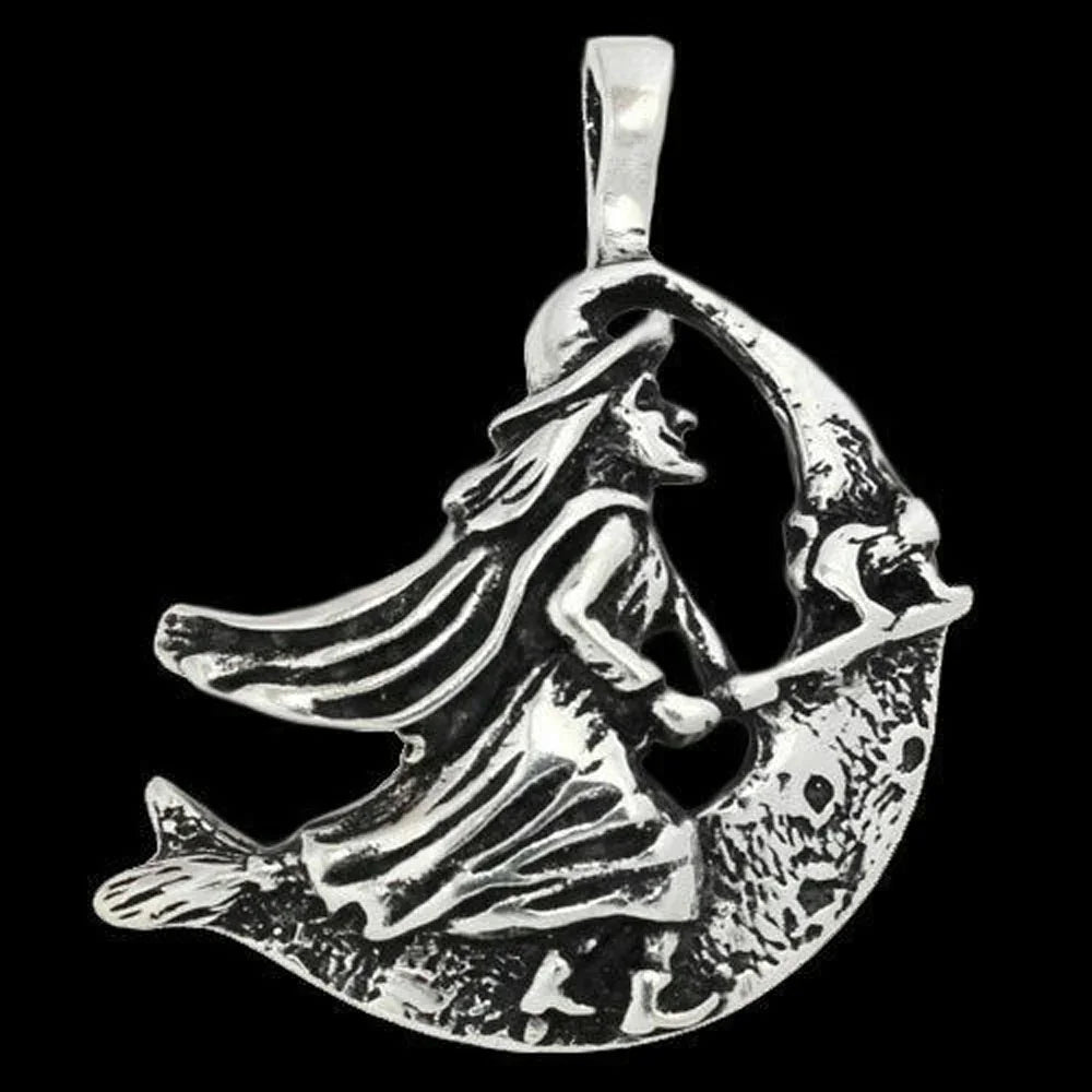 Hexe Schmuck Anhänger 925er Silber - Hexen - 32x29mm