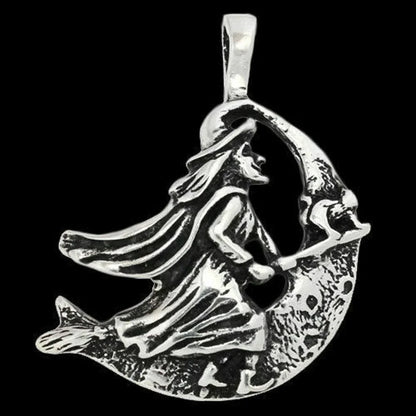Hexe Schmuck Anhänger 925er Silber - Hexen - 32x29mm