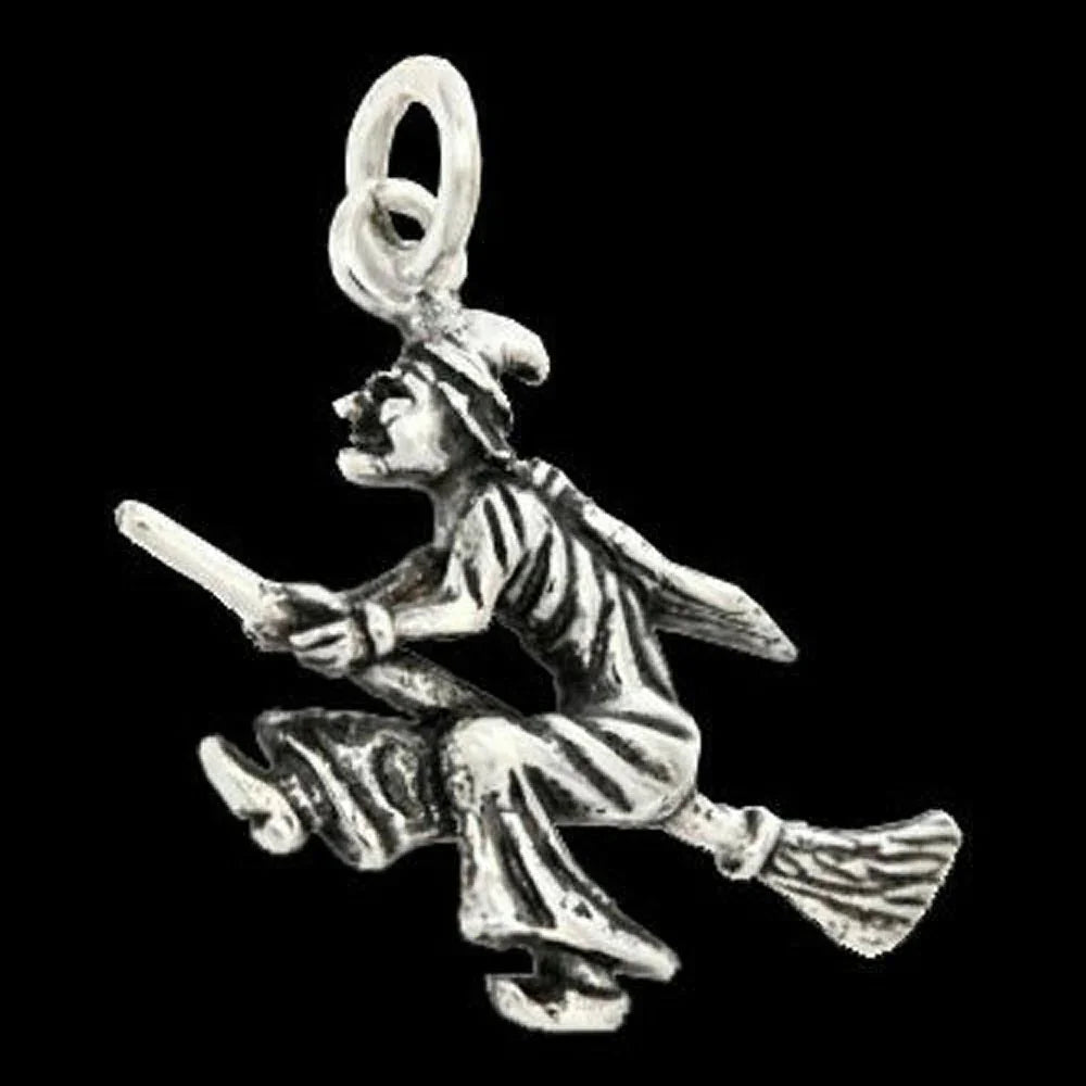 Hexe Schmuck Anhänger 925er Silber - Hexen - 27x27mm